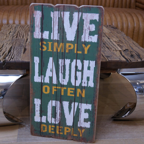 Shabby Chic Schild Live Laugh Love