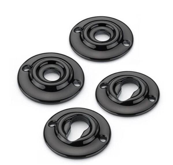 Rosetten 65 mm Porzellan schwarz Profilzylinder (2 Griff- und 2 Schlüsselrosetten)