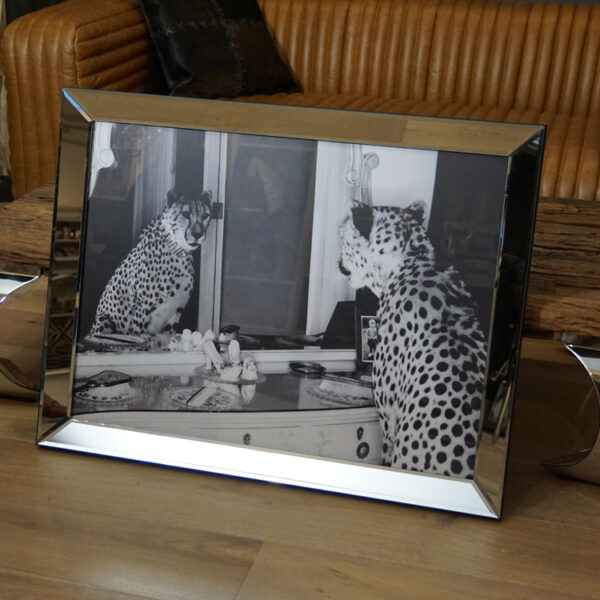 Wandbild Leopard im Spiegel