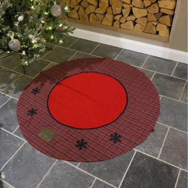 Klassische Weihnachtsbaumdecke rot / blau Schottenkaro Tartan Karo