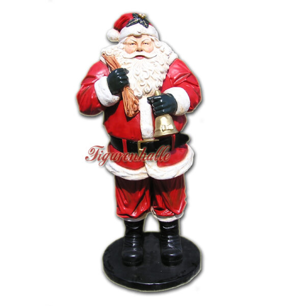 Weihnachtsmann mit Sack und Glocke als Figur
