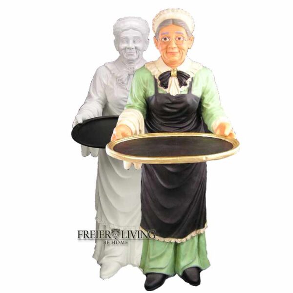 Oma alte Frau Butler Figur lebensgroß