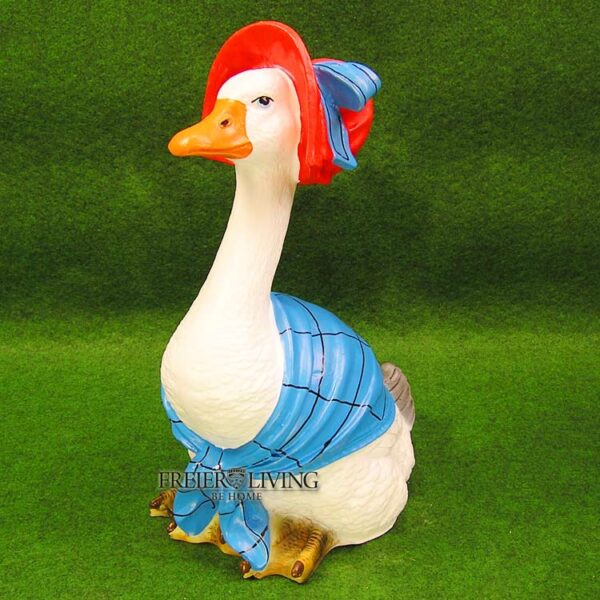 Fröhliche Gans mit Kopftuch als Figur