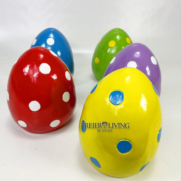 Fröhlich buntes Osterei in vielen Farbtönen H 23 cm