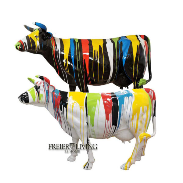 Kuh Figur mit Farbverlauf als Deko Pop Art Statue